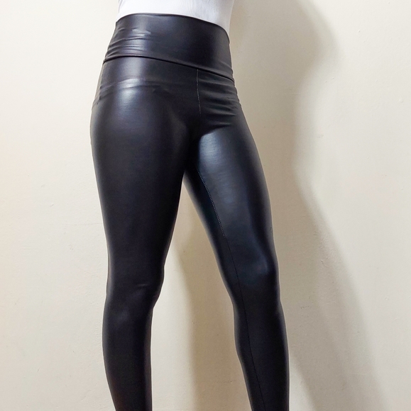 NWT Faux leather high waist tummy control leggings - Picture 3 of 8
